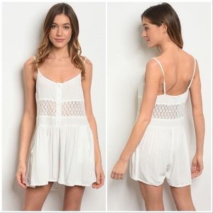 Bohemian White Lace Romper Jumpsuit